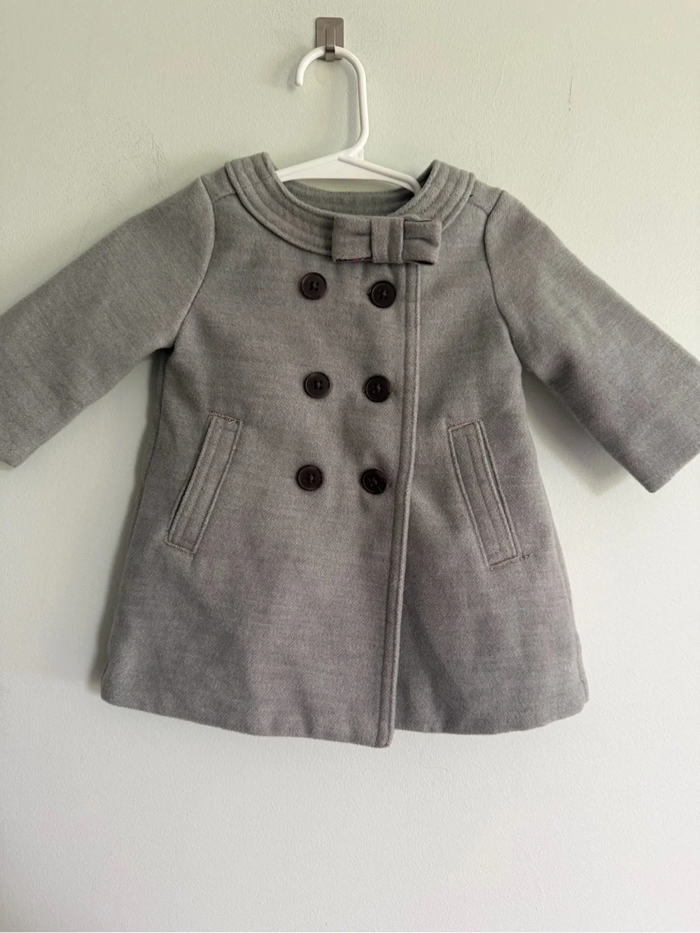 Baby B’gosh Grey Coat with Bow Detail